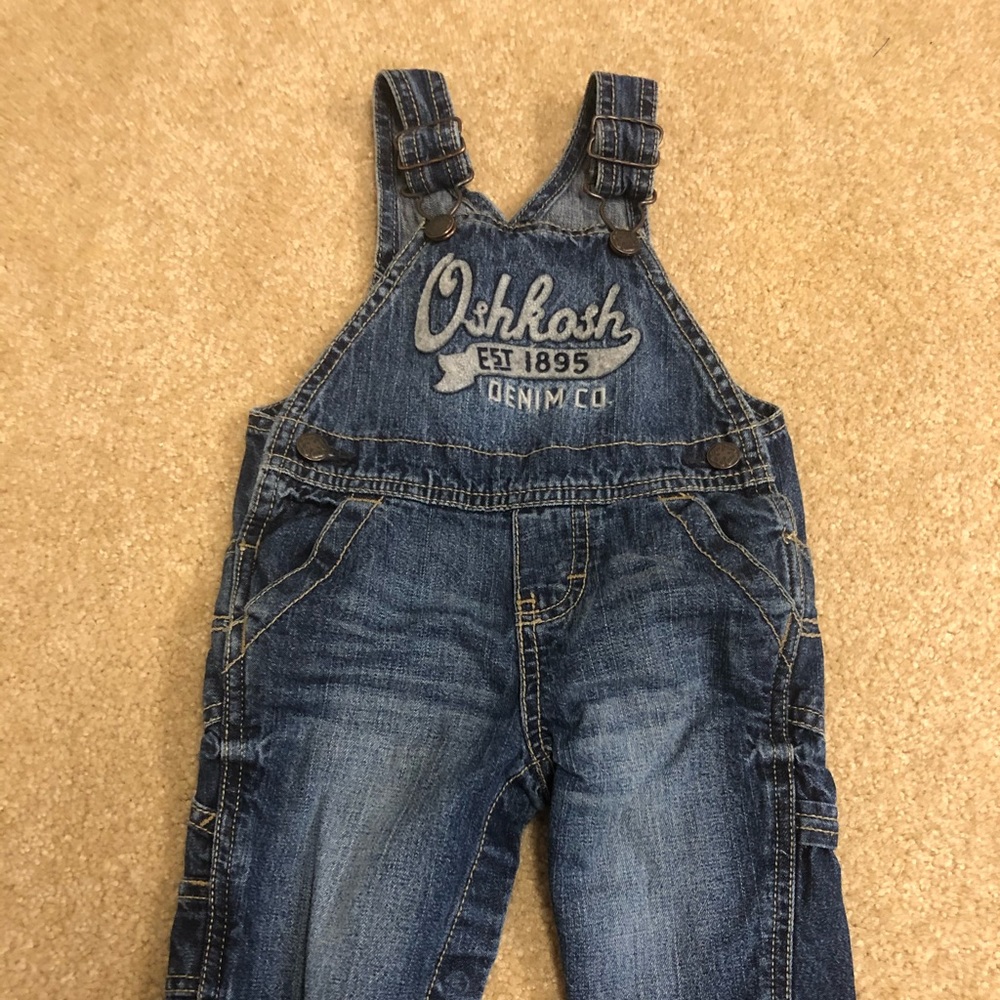 Oshkosh Denim Jean Overalls, Size 3-6 Months